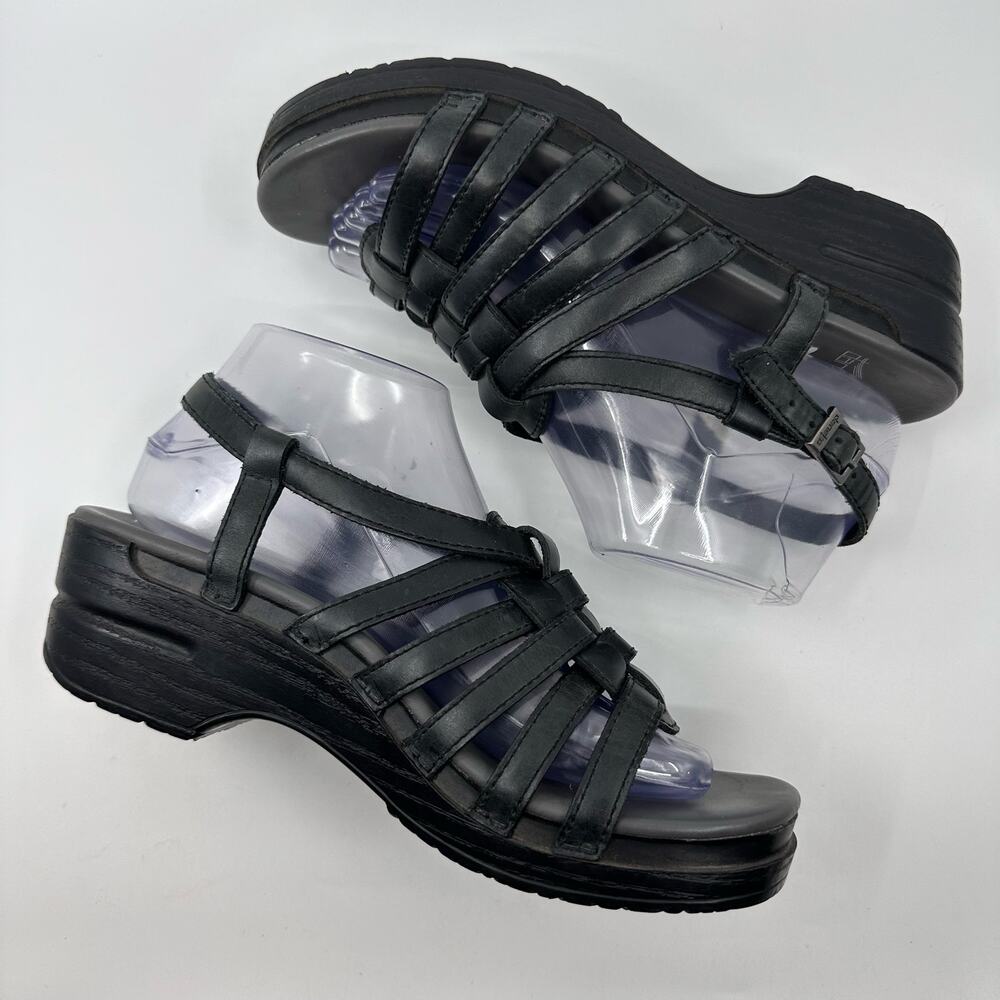 Dansko Marion Leather Strappy Sandals Womens Black US9.5-10 EU40 Summer Buckle - Picture 4 of 8